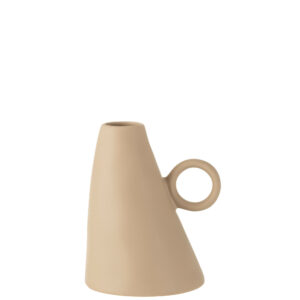 Vase incliné céramique beige