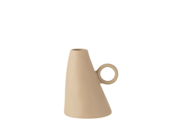 Vase incliné céramique beige