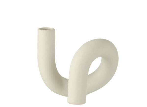 Bougeoir torsion 1 bougie céramique blanc