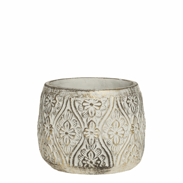 Vittel cache-pot avec motif d'or grand modéle