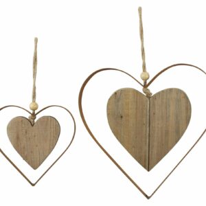 Suspension "coeur en coeur" lot de 2