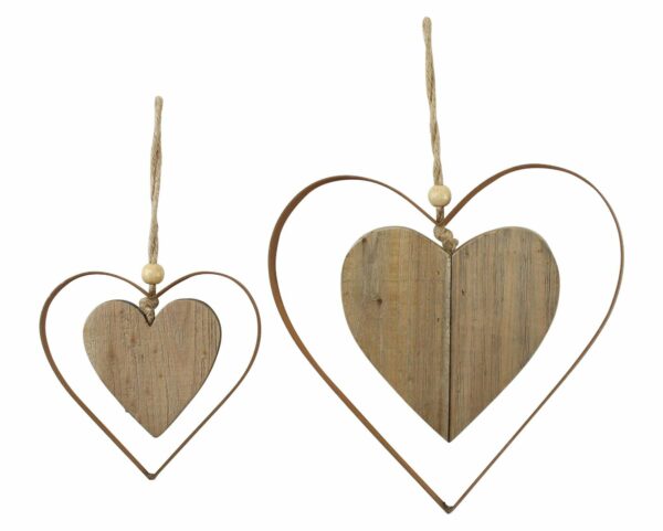 Suspension "coeur en coeur" lot de 2