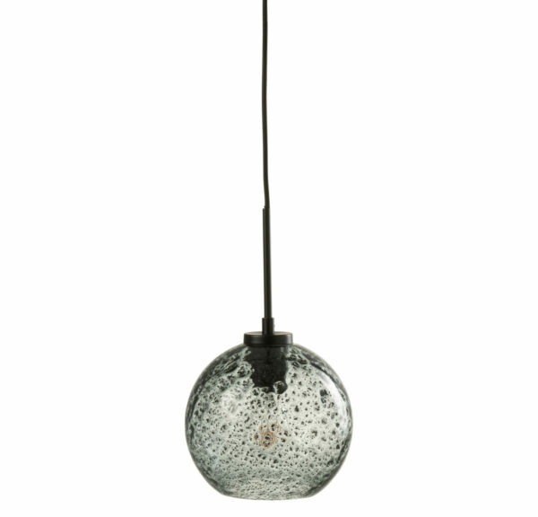 Lampe boule pois verre gris petit modéle