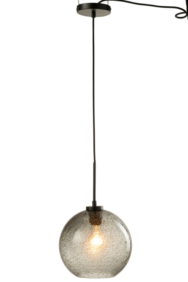 Lampe Boule Pois Verre Gris grand modéle
