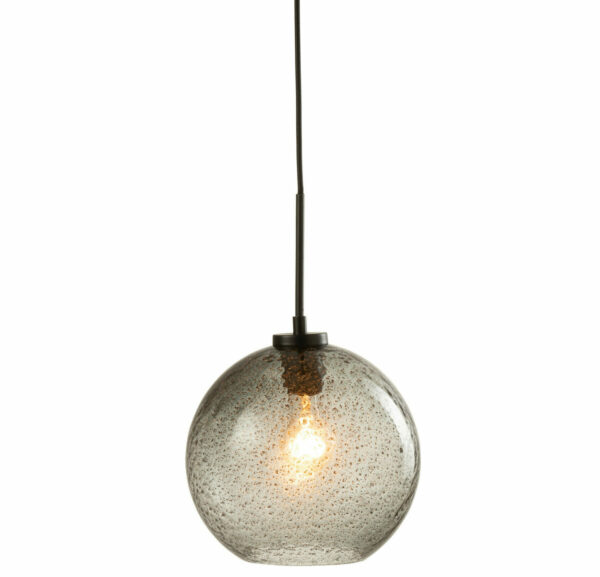 Lampe Boule Pois Verre Gris grand modéle