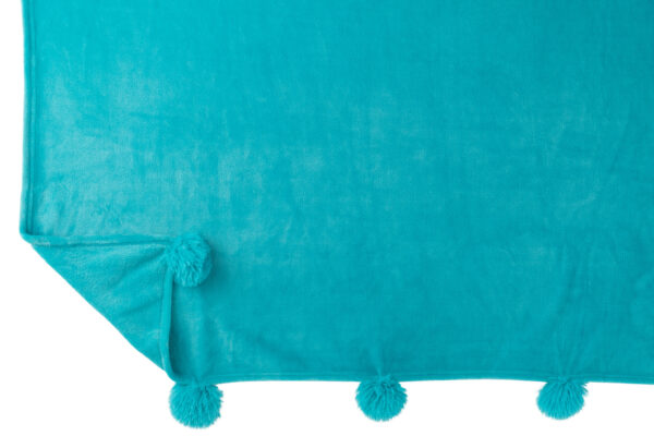 Plaid pompon azur – Image 2
