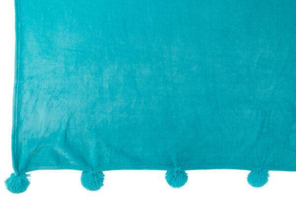 Plaid pompon azur – Image 3