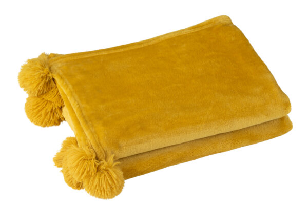 Plaid Pompon ocre