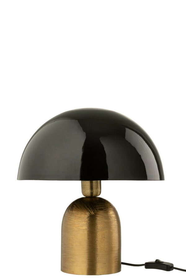 Lampe champignon metal or/noir