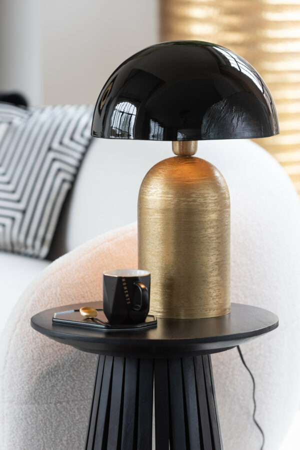 Lampe champignon metal or/noir – Image 2