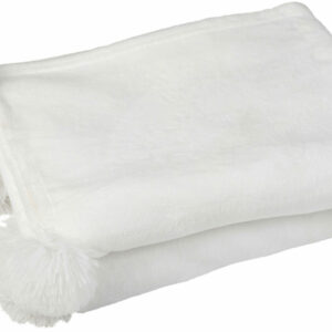 plaid pompon blanc