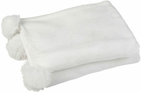 plaid pompon blanc