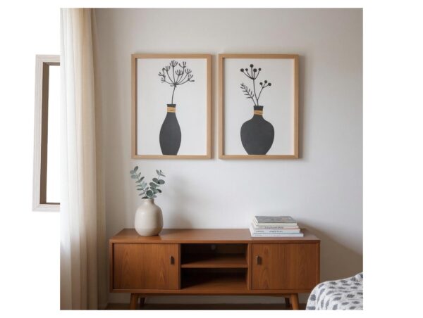 Décoration murale vase lot de 2 – Image 2
