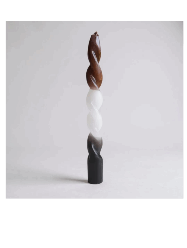 Bougie torsadée brune