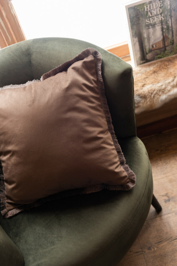 Coussin Alpha Carre Polyester Marron – Image 2