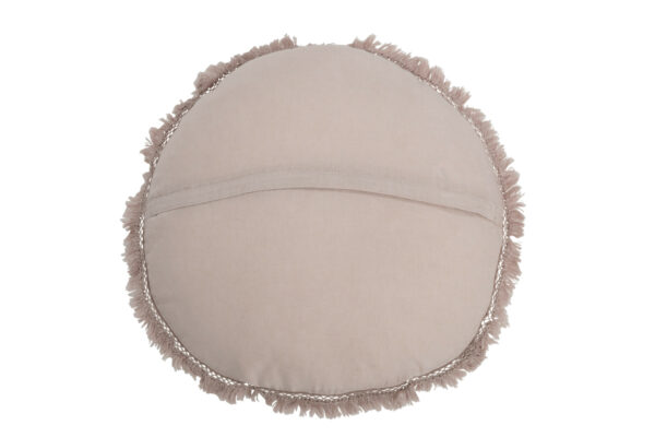 Coussin Rond Velours Coton/Lin Vieux Rose – Image 3