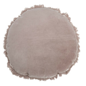 Coussin Rond Velours Coton/Lin Vieux Rose