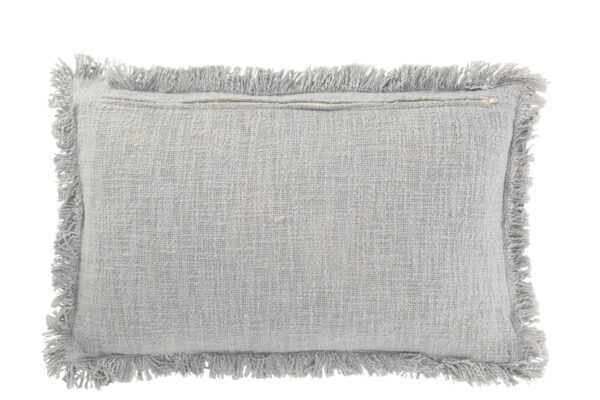Coussin Frange Coton Velours Bleu – Image 4