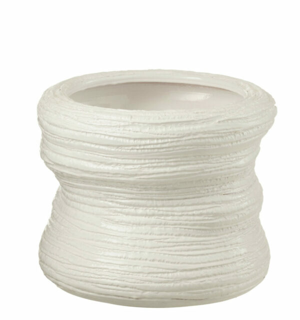 Cache pot organique céramique blanc petit modèle