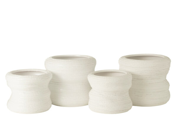 Cache pot organique céramique blanc grand modèle – Image 3