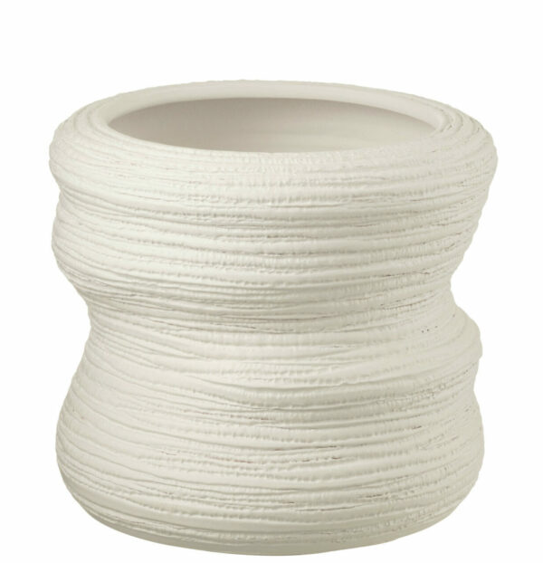 Cache pot organique céramique blanc grand modèle