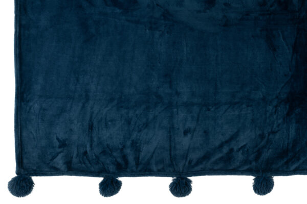 Plaid pompon bleu – Image 2