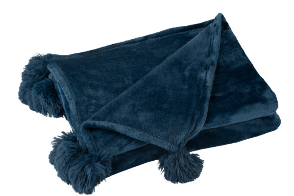 Plaid pompon bleu – Image 4