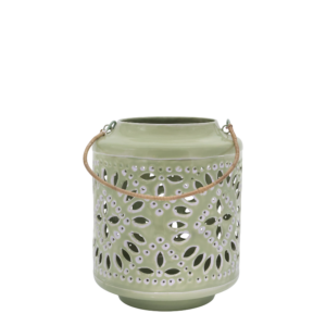 Lanterne avec motif vert sauge