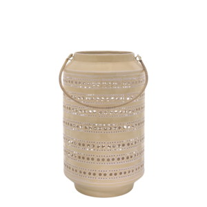 Lanterne avec motif blanc-crème
