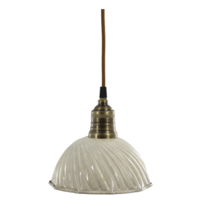 Suspension Cannelée en Céramique crème